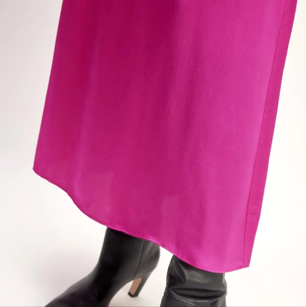Everlane Hammered Textured Satin Slip Skirt Size 10